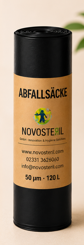 Premium Abfallsäcke 120L / 90l Stark, Dicht & Reißfest 72/70/50µ   | NOVOSTERIL