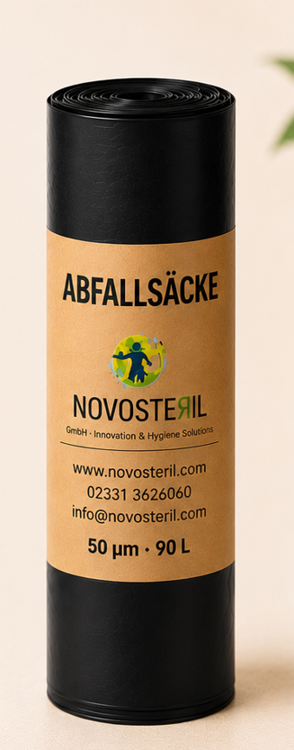 Premium Abfallsäcke 120L / 90l Stark, Dicht & Reißfest 72/70/50µ   | NOVOSTERIL